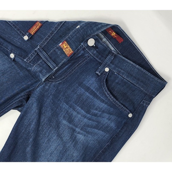 7 For All Mankind Womens 28x26.5 Blue Stretch Denim Skinny Ankle Jean AU8097137 - Picture 1 of 10